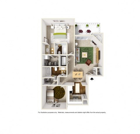 B1 3DSplus floor plan of Preston Villas in Dallas, TX